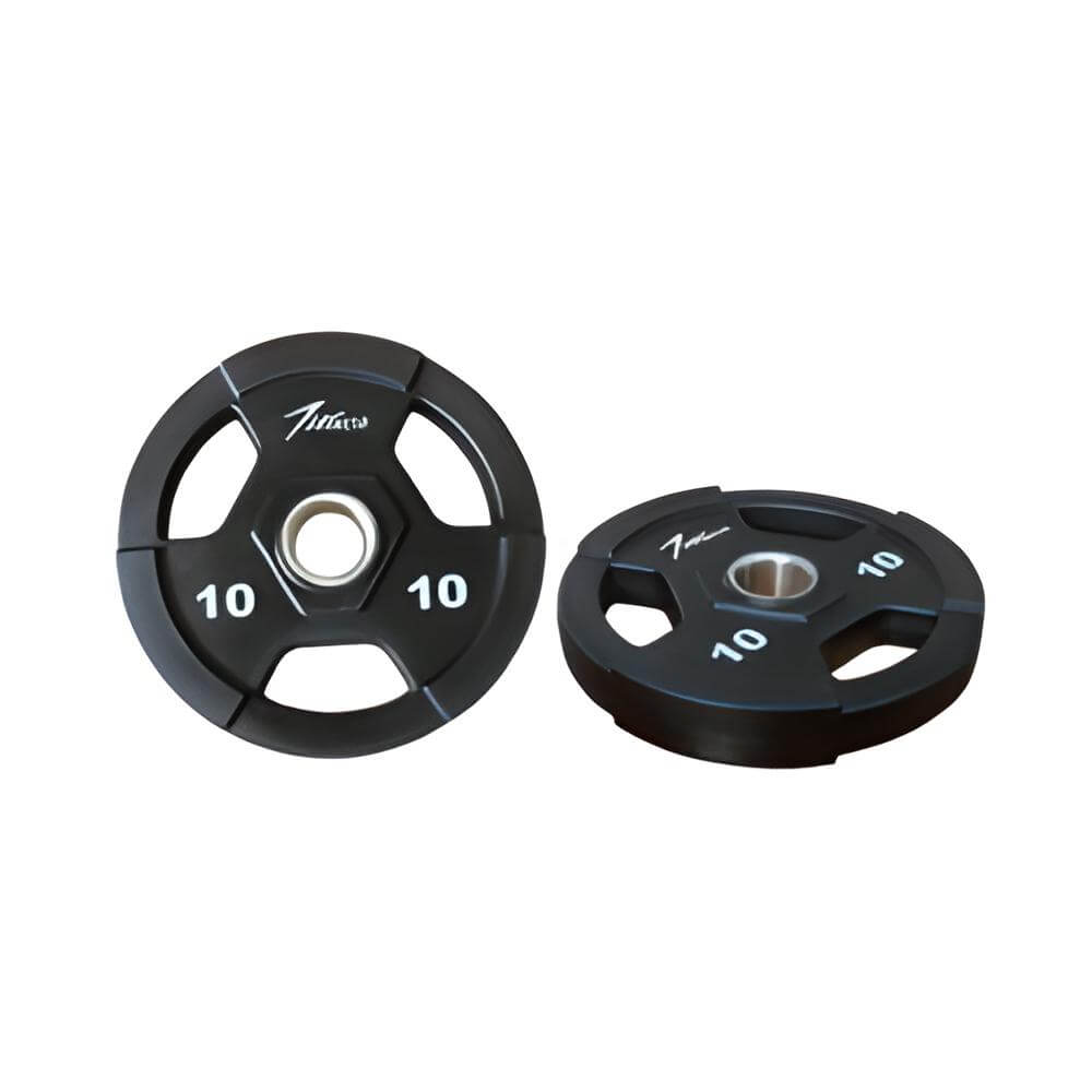 3 holes black rubber coated olympic plate